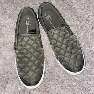 Cute green slip on shoes !